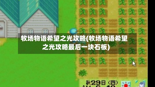 牧场物语希望之光攻略(牧场物语希望之光攻略最后一块石板)