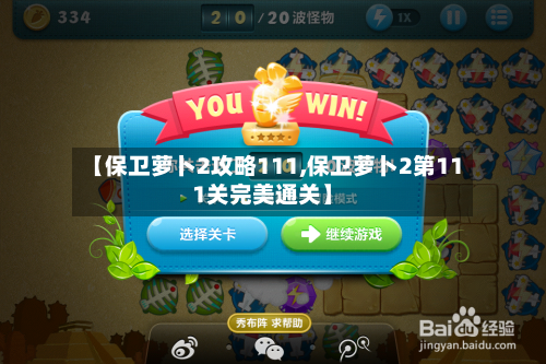 【保卫萝卜2攻略111,保卫萝卜2第111关完美通关】