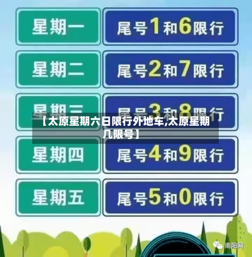 【太原星期六日限行外地车,太原星期几限号】